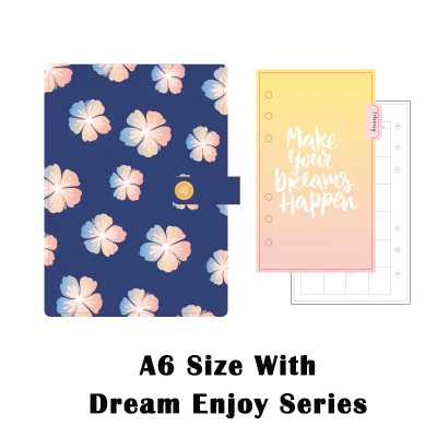 Dokibook, Lovedoki A5 A6 планировщик ноутбук Органайзер DIY милый повестки дня kawaii синие цветы канцелярских принадлежностей - Цвет: A6 Dream Enjoy