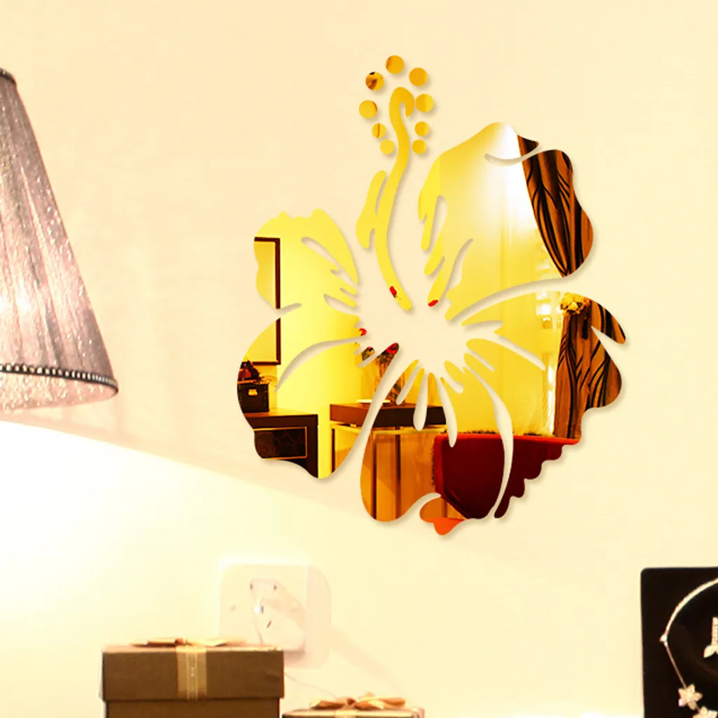 3D акриловая Настенная Наклейка в форме цветка современные наклейки украшение