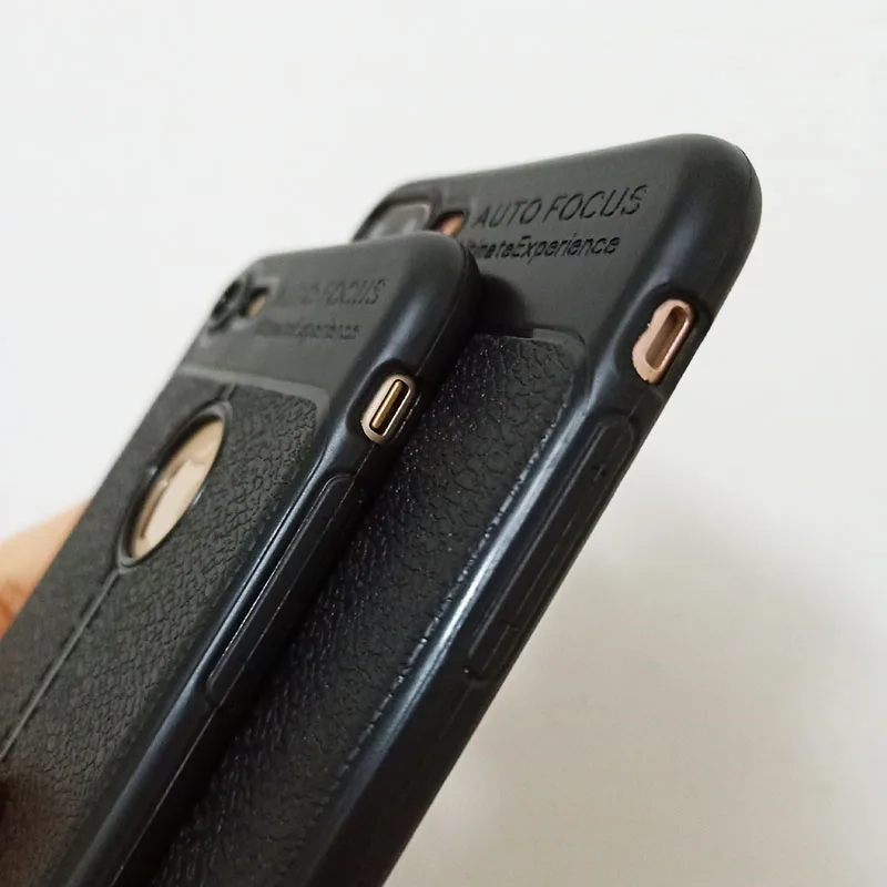 Деловые кожаные чехлы с узором личи для iPhone 7 8 6 6S Plus противоударные мягкие