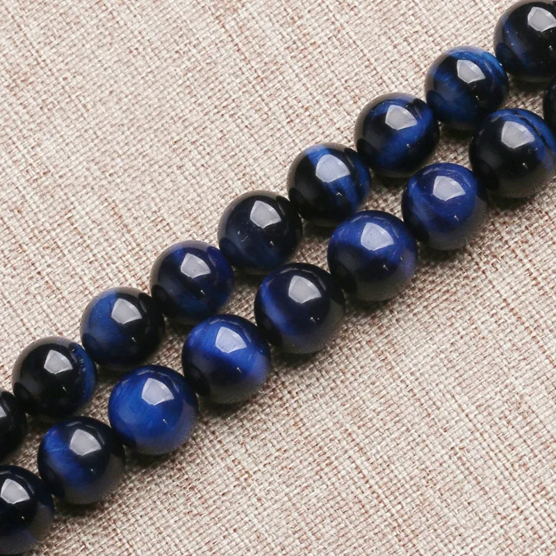 

Full Strand 6 8 10 12mm Blue Tigereye Round Loose Beads DIY Products for Jewelry