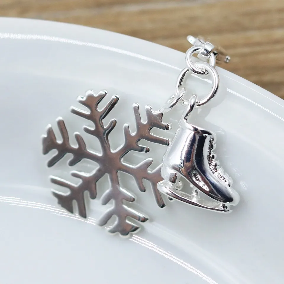 Женские серебряные подвески в виде ледяных коньков для браслета | Украшения и