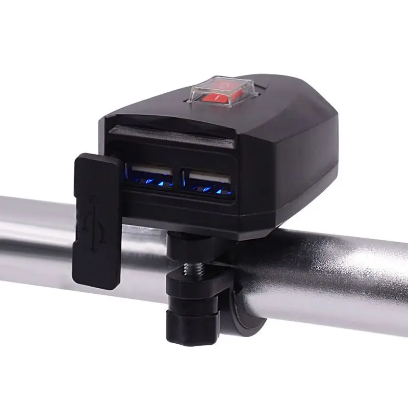 10 V 80 мотоцикл 2.4A двойной USB Водонепроницаемый Зарядное устройство скутер руль