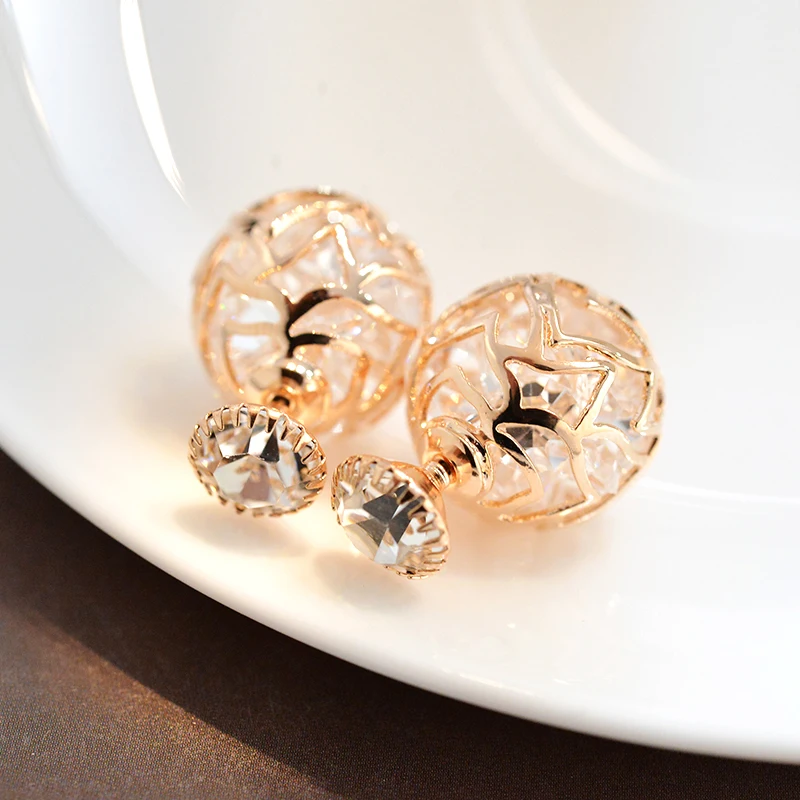 Женские Двухсторонние серьги-пусеты YANDA модные золотые серьги в ретро-стиле с