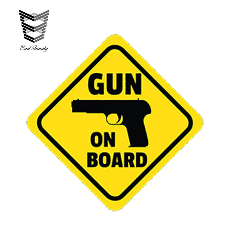 

EARLFAMILY 13 см x 13 см автостайлинг пистолет на борту виниловая наклейка с графическим принтом забавная Автомобильная наклейка водонепроницаемы...