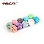 TYRY.HU 15 шт. круглые деревянные крючком бусины для прорезывания зубов для младенцев натуральные деревянные бусины россыпью для девочек ожерелье Прорезыватель для зубов Подарки Игрушка