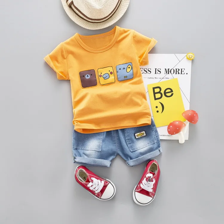 Orange no shoes hat Хлопковые комплекты одежды с героями мультфильмов для маленьких мальчиков и девочек; сезон лето; Новинка года; стильная детская одежда; костюмы с короткими рукавами; детская одежда - Цвет: Orange no shoes hat