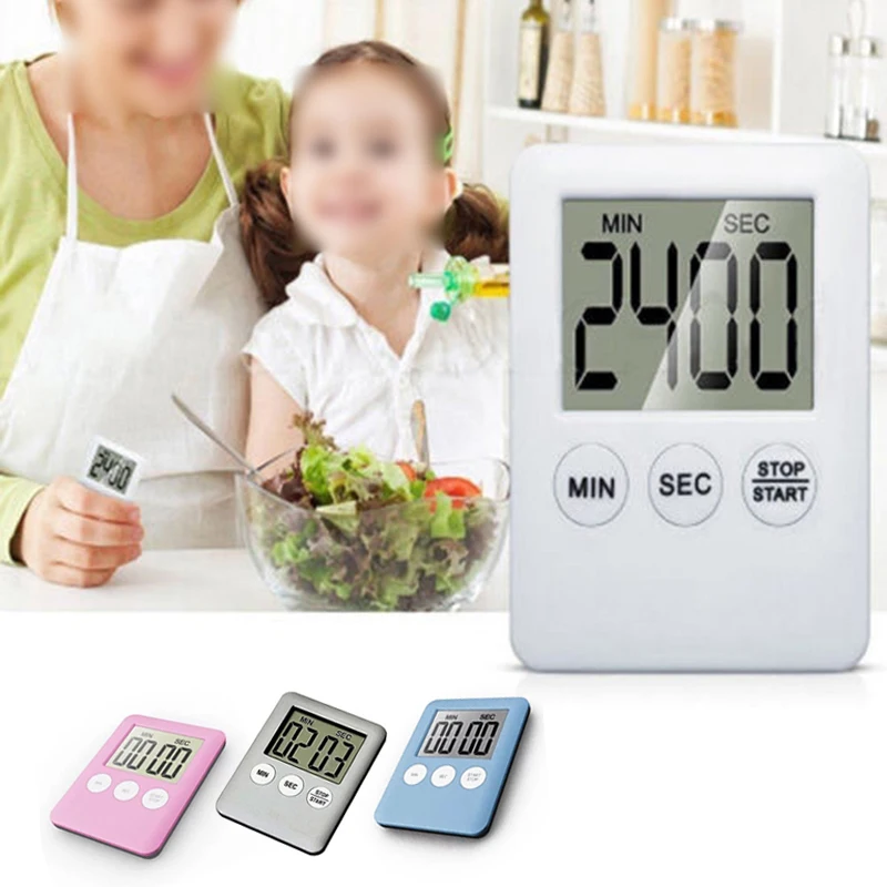 

Super Thin LCD Digital Screen Kitchen Timer Square Cooking Count Up Count Downw