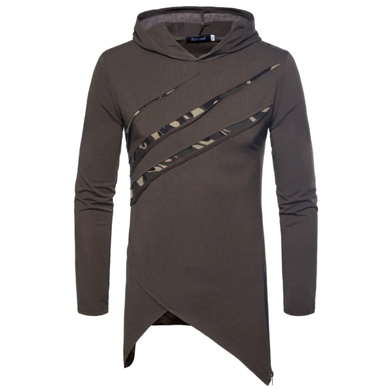 Мужская летняя куртка с головной убор High Street Hem сплит камуфляж отверстие