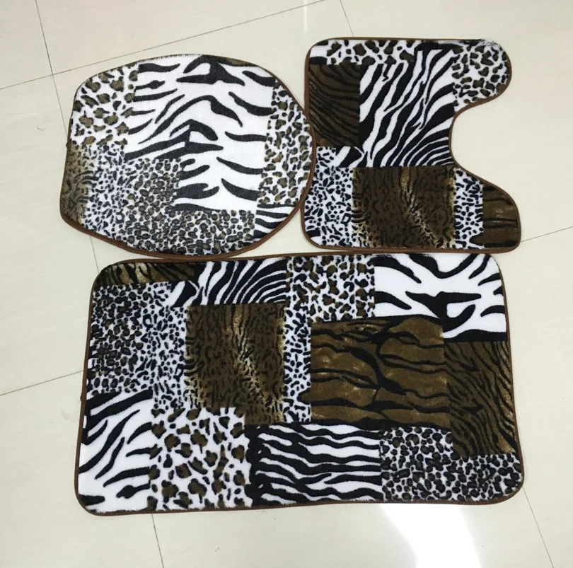 Леопардовый набор для ванной чехол унитаза впитывающий нескользящий коврик