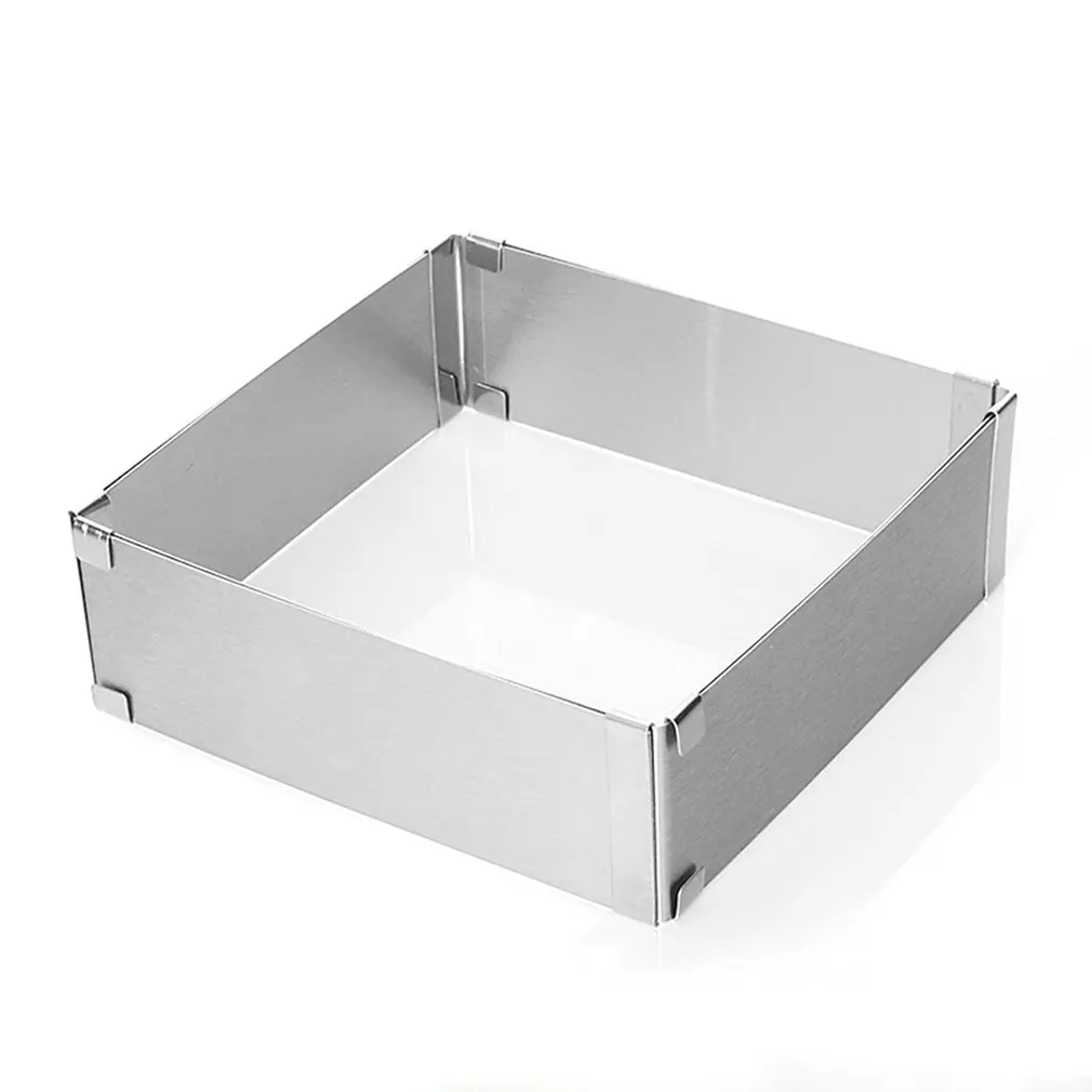 Кольцо для торта из нержавеющей стали ручной работы DIY Кондитерские формовочные украшения регулируемый размер квадратный стиль плесень инструменты