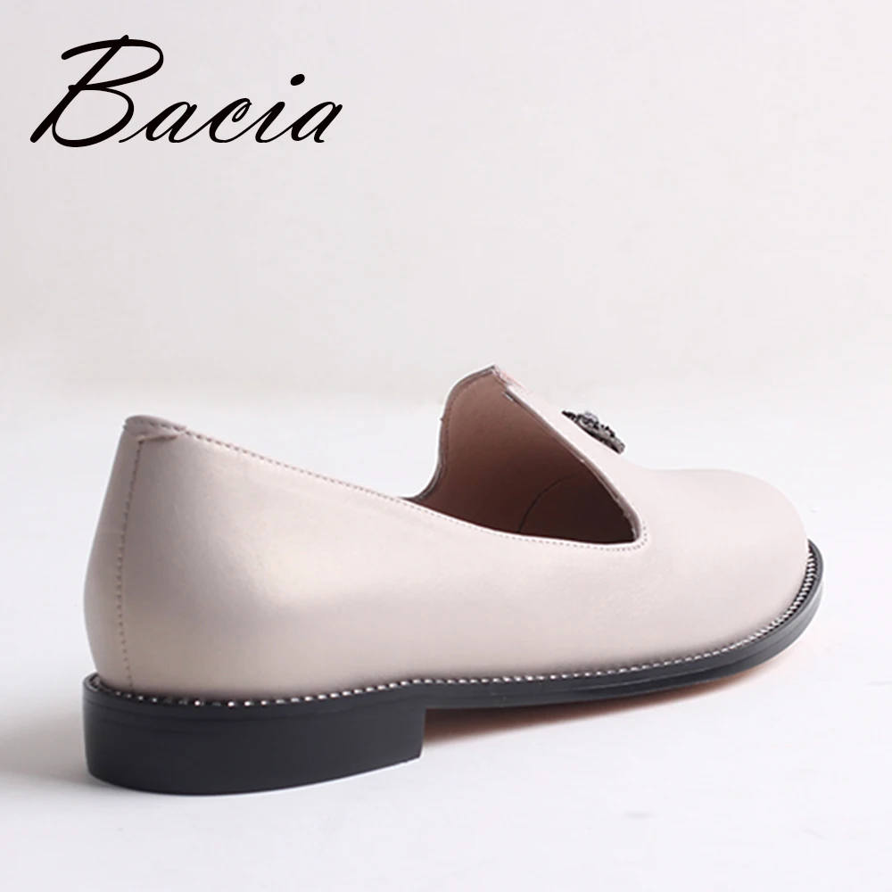 Bacia/2017 г. модные повседневные Мокасины из натуральной кожи с перфорацией женская
