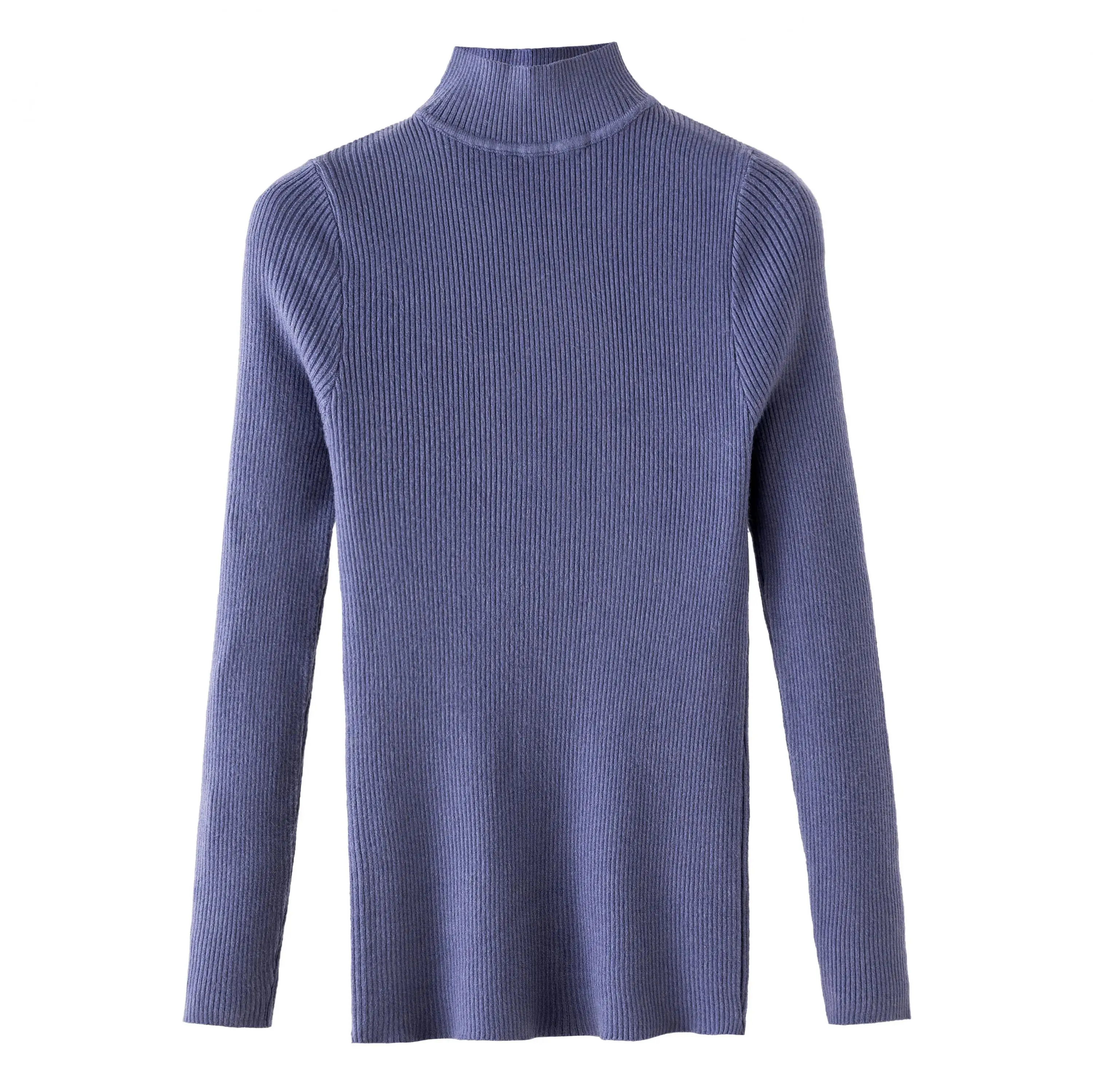 

Semi-high Collar Pullover Sweater Skinny Korean Version Of The New Autumn And Winter Bottom-laying Sweater Long Sleeve