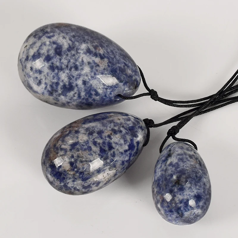 3pcs Natural Sodalite Yoni Egg Kegel Exercise Pelvic Floor Muscles Vaginal Massage Stone | Красота и здоровье