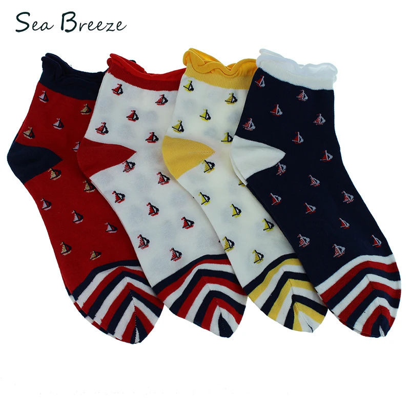 Бренд морской бриз 4 пары летние новые высококачественные хлопковые Модные
