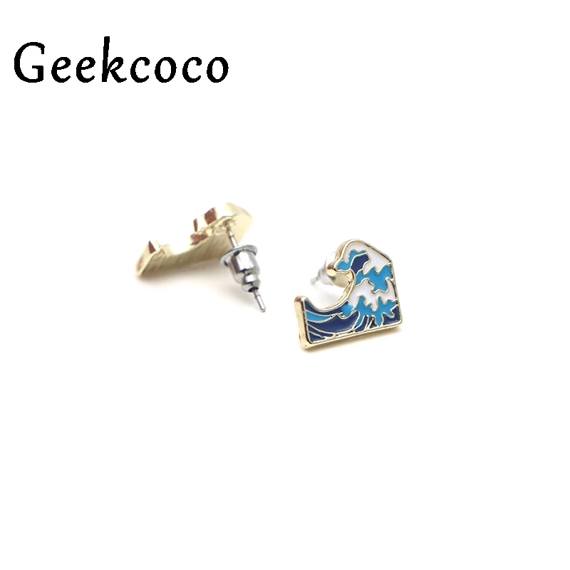 

The Great Wave off Kanagawa vintage earrings party jewelry gift girlfriend birthday presents Stud Earrings women earrings J0294