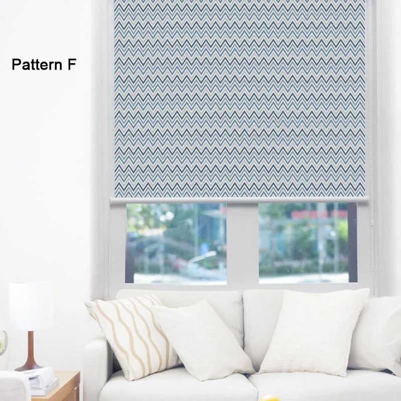 Pattern F CASAYA, пасторальный стиль, рулонные шторы с геометрическим рисунком, затемненные шторы, шторы, Индивидуальный размер - Цвет: Pattern F