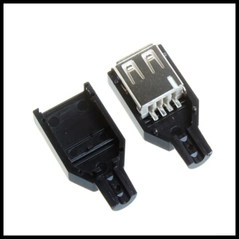 10 шт. 4 контактные USB разъёмы типа А с черной пластиковой крышкой|usb female female|usb usb4 pin