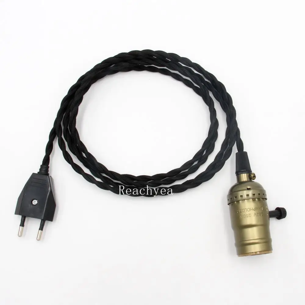 

Шнур питания REACHYEA с патроном E27, 2 м, черный