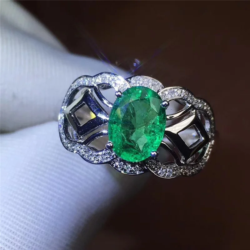 

Новинка, кольца PROCOGEM из натурального изумруда для женщин, подарки на годовщину, 520 карата, настоящие драгоценные камни с фианитом, Изящные Юв...