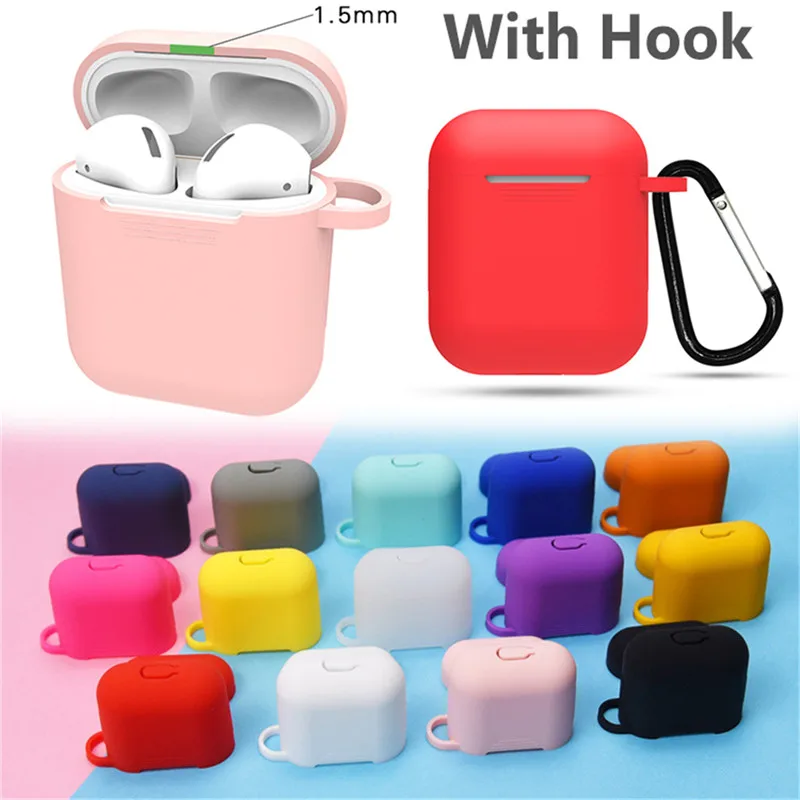 Силиконовый ТПУ чехол для беспроводных наушников Bluetooth защитный Apple Airpods i9S/i10/i10s/i10