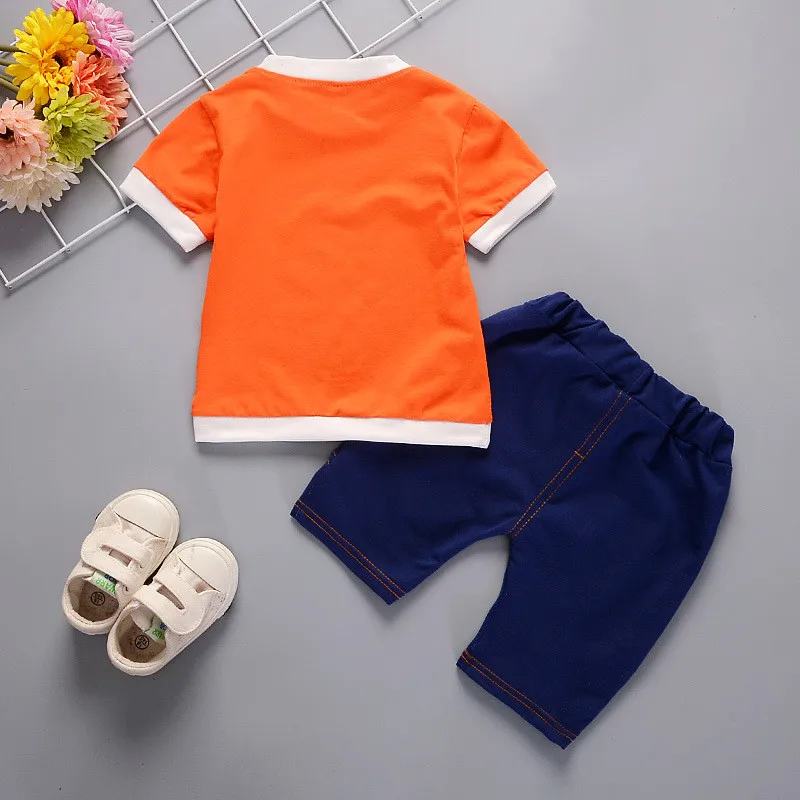 BibiCola Kids Boys Clothes Children Clothing Sets Summer Baby Boy Suit Cute letter Children's T-Shirt Denim Pants |