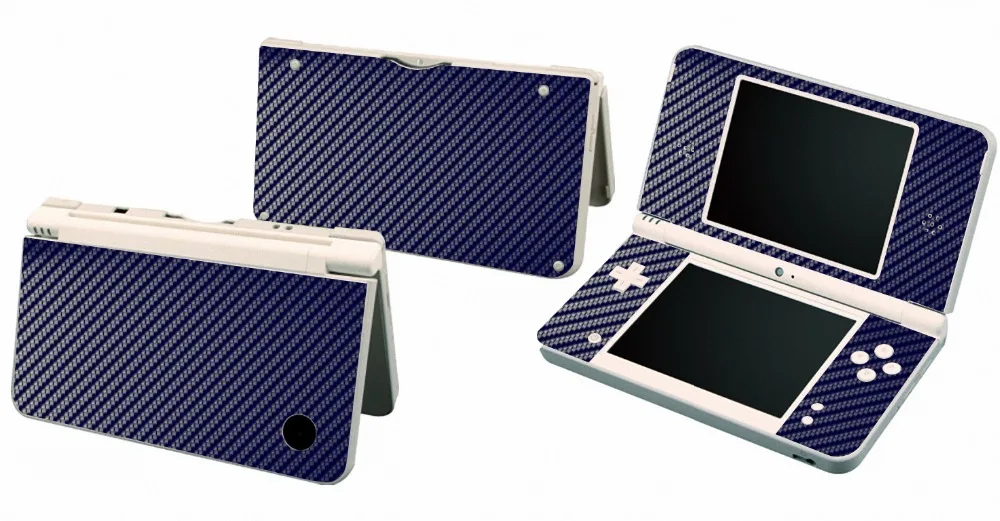 Синяя виниловая наклейка из углеродного волокна защитная пленка для Nintendo DSI XL LL