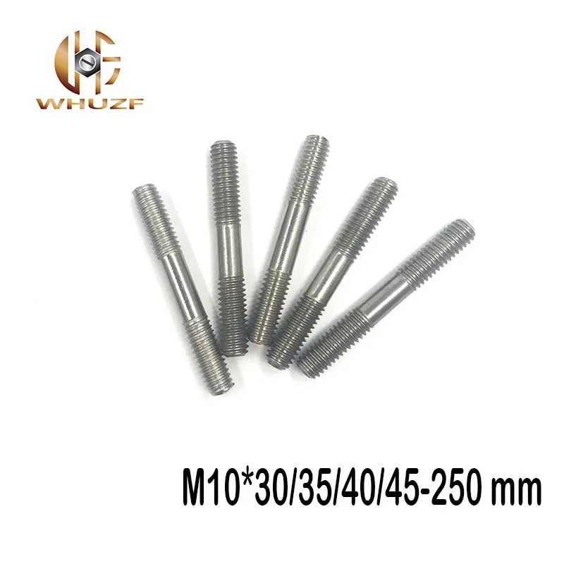 

2PCS M10 304 Stainless Steel Double End Threaded Screw Headless Double Thread Studs Bolt M10*30/35/40/45-250 mm