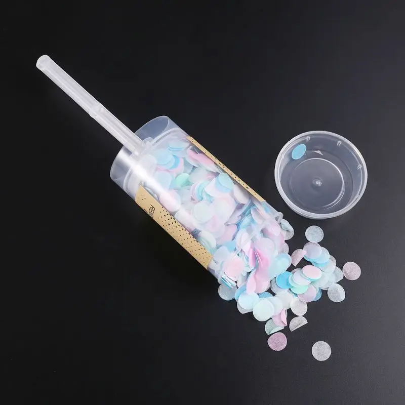 Круглый контейнер с конфетти эффектом пуш ап для свадьбы дня рождения юбилея