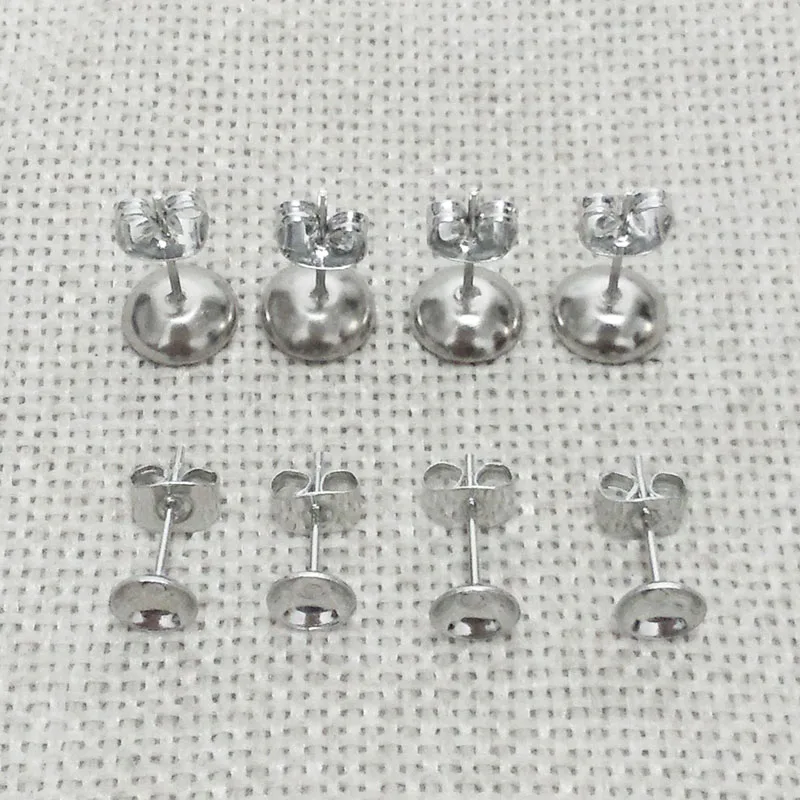 Earrings findings base tray blank setting bowl w/Butterfly back Stopper Pins needles Gluing pearl holder Jewellery brincos craft | Украшения