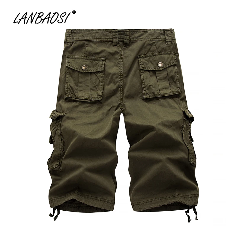 LANBAOSI мужские повседневные шорты Бермуды пляжные короткие рабочие хлопковые