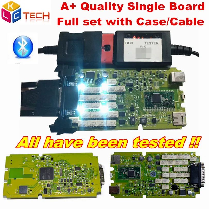 Качество A+ OBDIICAT TCS PRO 2015r3/2016R1+ keygen Одиночная желтая зеленая плата Bluetooth OBD2 автоматический диагностический инструмент как Mvd Multidiag