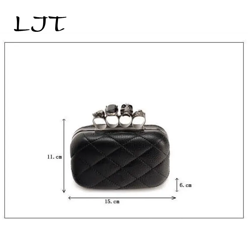 LJT 2019 зимняя новая Корейская вечерняя сумка с черепом Ретро через плечо цепочкой
