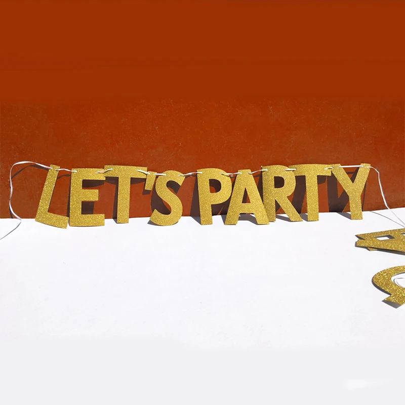 Let's Party суки Блестящий бумажный баннер розовое золото девичник сделай сам