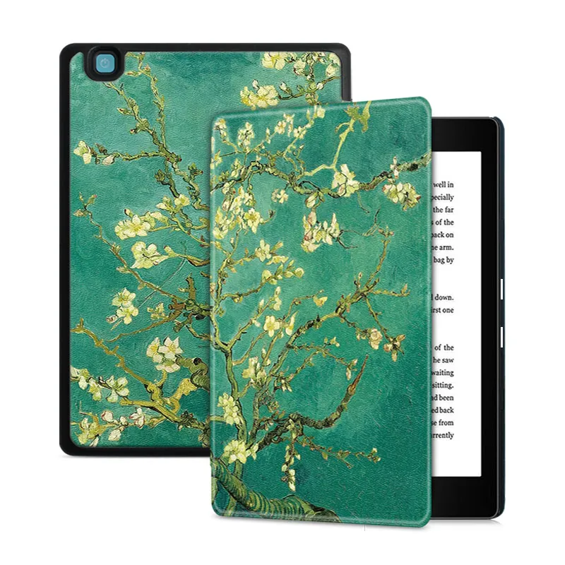 Apricot Flower Умный чехол BOZHUORUI для Rakuten " Kobo Aura Edition 2 E-reader, с автоматическим пробуждением/сном, ультратонкий модный защитный чехол с рисунком - Цвет: Apricot Flower