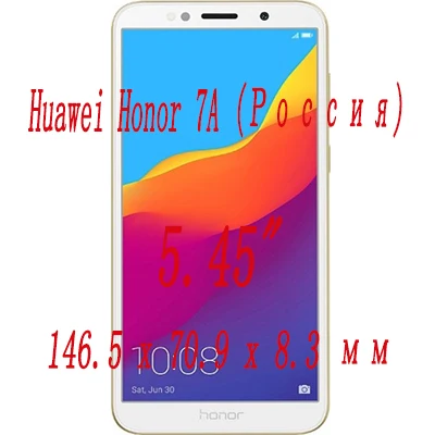 Honor 7A 2 шт закаленное стекло для huawei Honor 7A 7C Pro Русская версия Взрывозащищенная защитная пленка для экрана - Цвет: Honor 7A