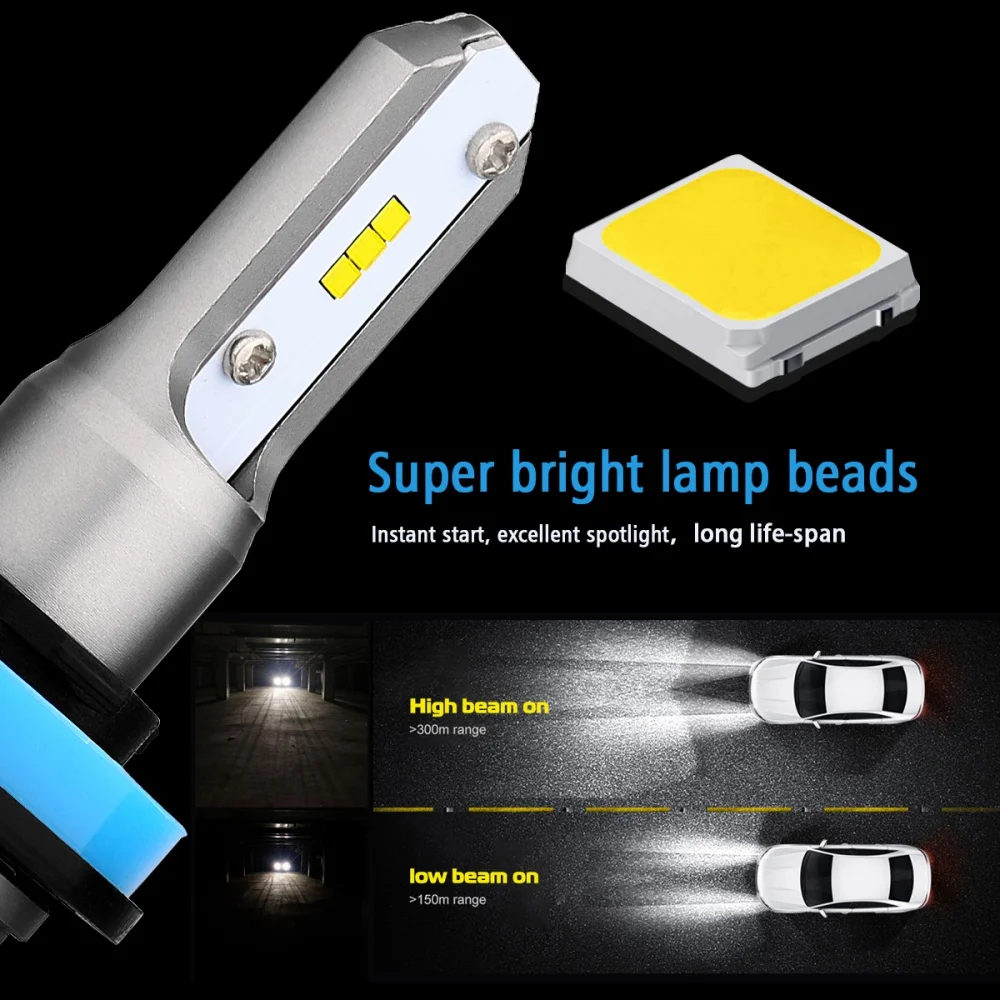 Mdatt H4 Hi Lo Beam H7 H11 9005 9006 светодиодные лампы для автомобильных фар 50 Вт 8000lm CSP чипы 12В