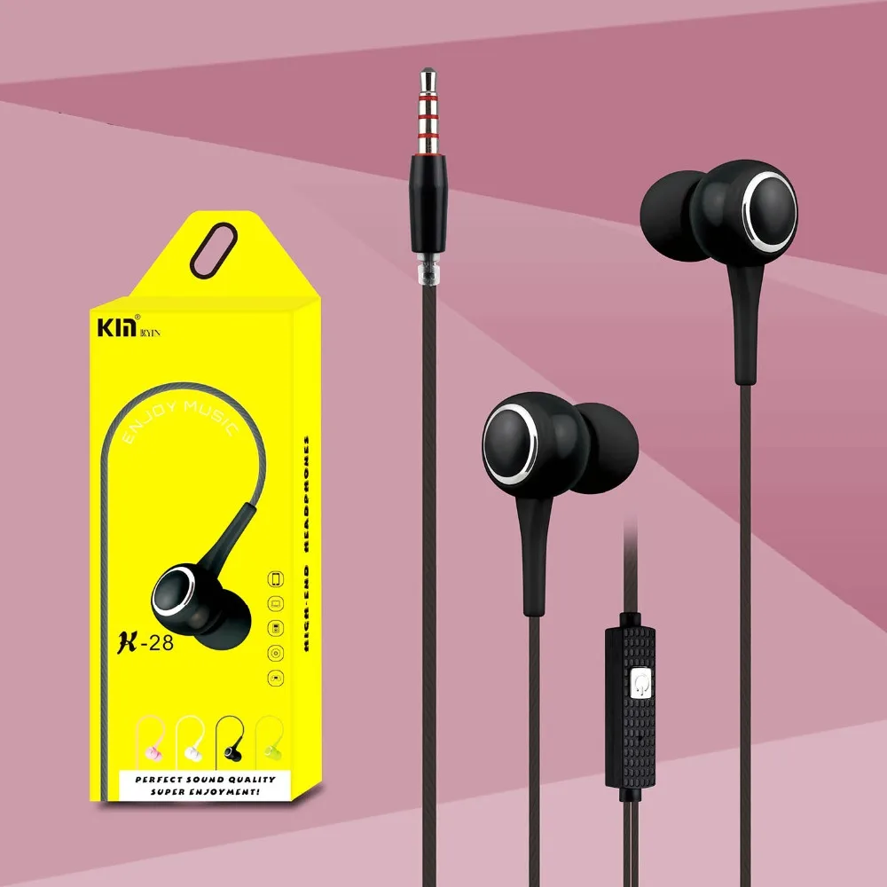 Проводные наушники In-Ear 3 5 мм с микрофоном для спортивной музыки стерео бас