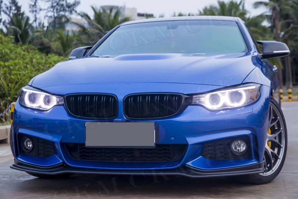 Неокрашенный передний бампер из углеродного волокна и ФАП спойлер для 4 серии BMW