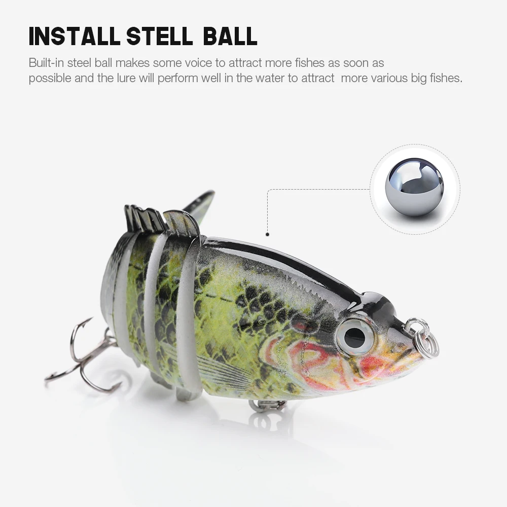 VTAVTA 1 шт. приманка для рыбалки 6 сегментов жесткая Crankbait 10 5 см 21 г Lifelike joint bait lifefe