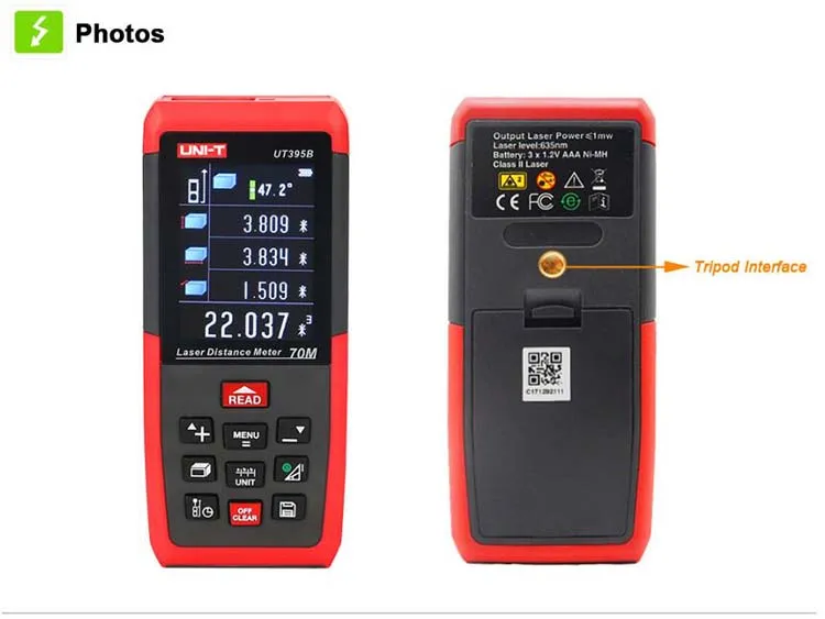 UNI-T лазерный дальномер USB 100 м 50 м 70 м дальномер UT395A UT395B UT395C Trena Лазерная профессиональная рулетка цифровой