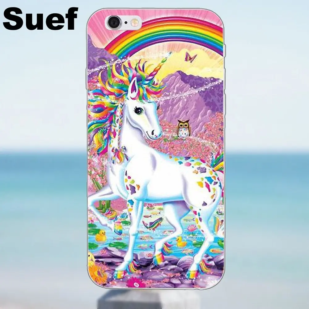 Suef Радужное вдохновляющее искусство Lisa Frank для iPhone X 4 4S 5 5S 5C SE 6 6S 7 8 Plus Galaxy A3 A5 J1 J3 J5 J7