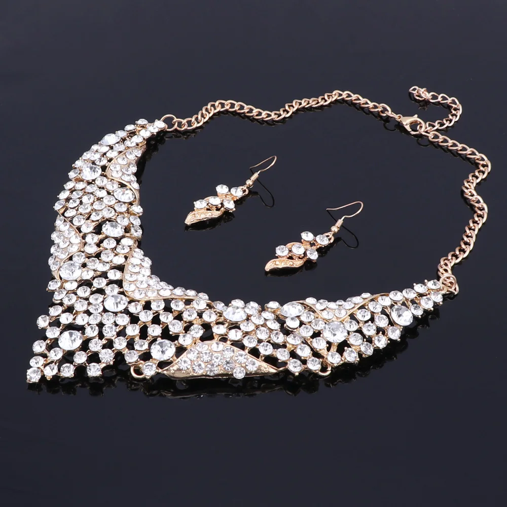 Ювелирные наборы для женщин прекрасные африканские бусы золотого цвета