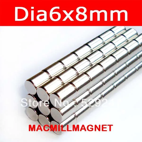 XICIMAG 100 шт. высокое качество бар магнит dia6x8mm N35 Супер Сильные редкоземельные