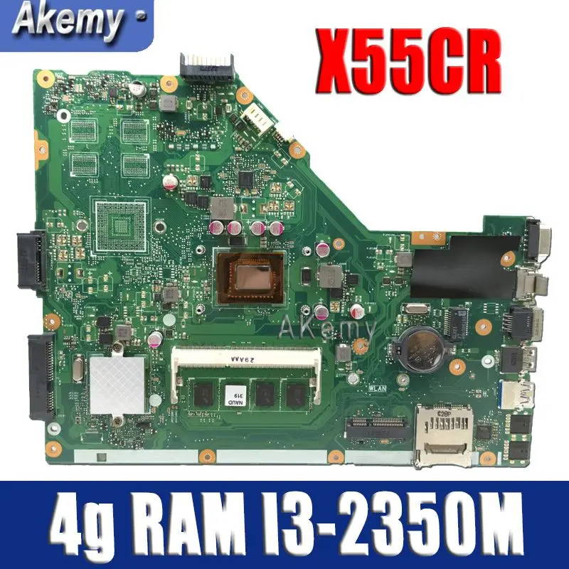 

Amazoon X55CR Laptop motherboard For Asus X55CR X55VD X55V Teste mainboard original 4g RAM I3-2350M