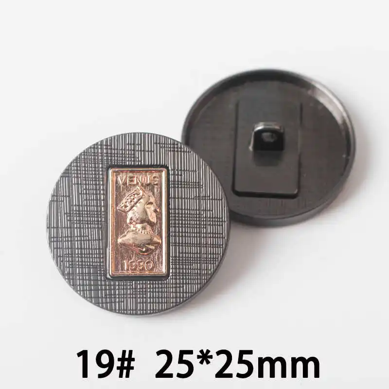 No19 25x25mm 10 шт., 17-25 мм британский стиль, всемирно известный классический бренд металлические пуговицы с бриллиантом, аксессуары для одежды DIY материалы q2 - Цвет: No19 25x25mm