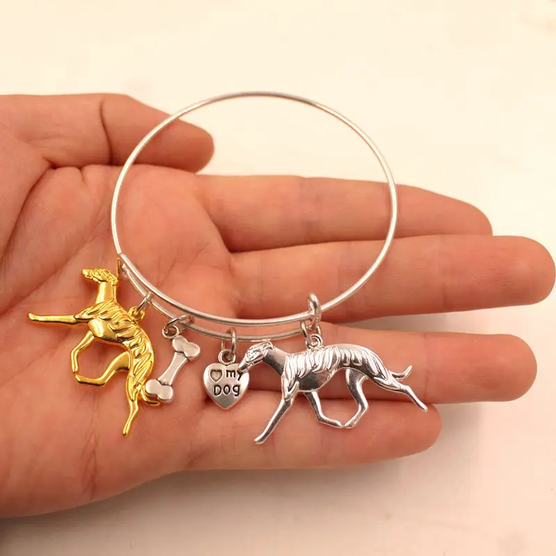 Браслет с изображением животных из нержавеющей стали браслеты собаки любовью