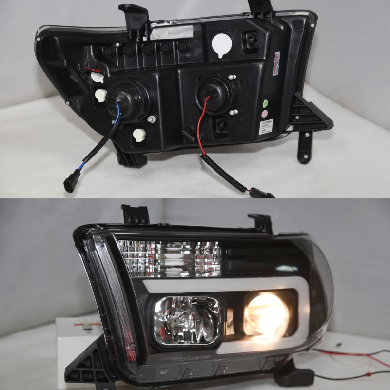 Для TOYOTA Tundra светодиодный головной фонарь 2007 2008 2009 20112012 2013 год передние фары с дневными ходовыми огнями