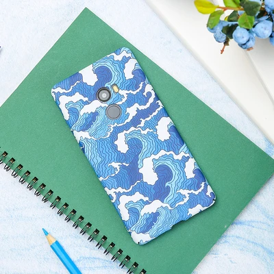 Японский жесткий чехол с маленькими волнами эко периода голубой для Xiaomi MI9 MI9se MI8