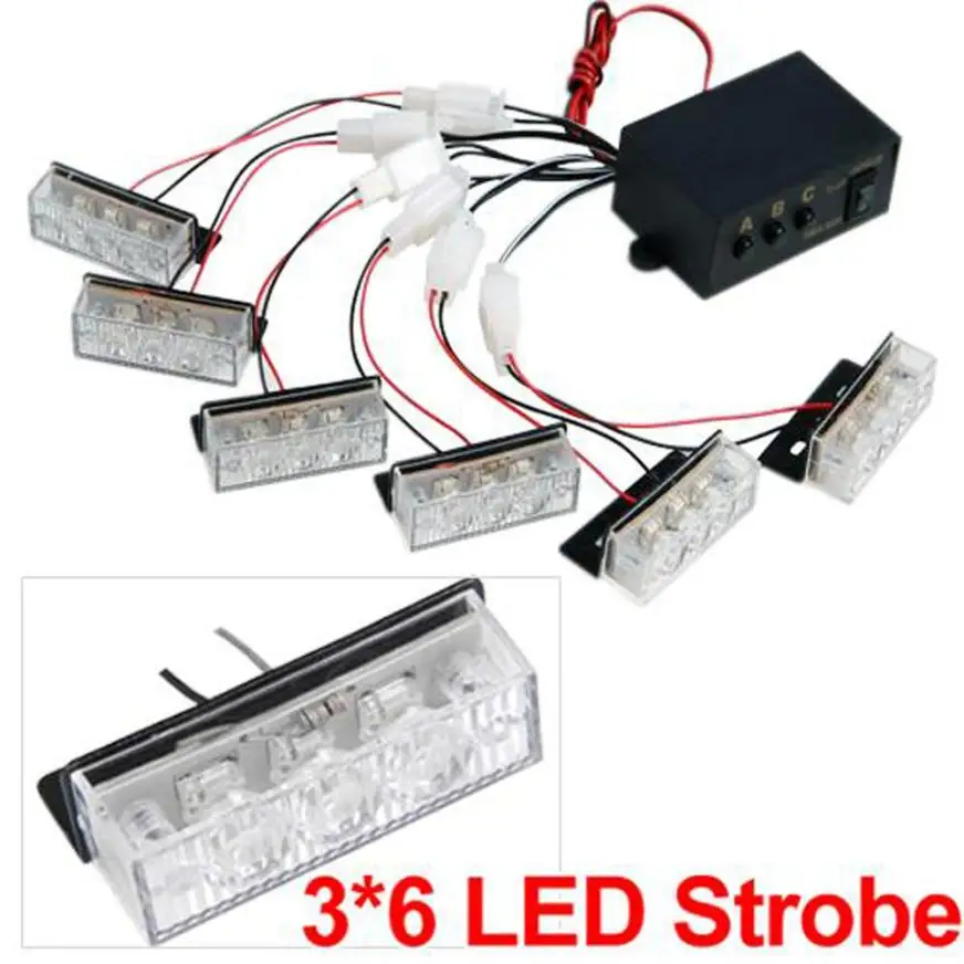 2018 Горячая Распродажа Автомобильный Стайлинг 18 LED Белый стробоскоп аварийный
