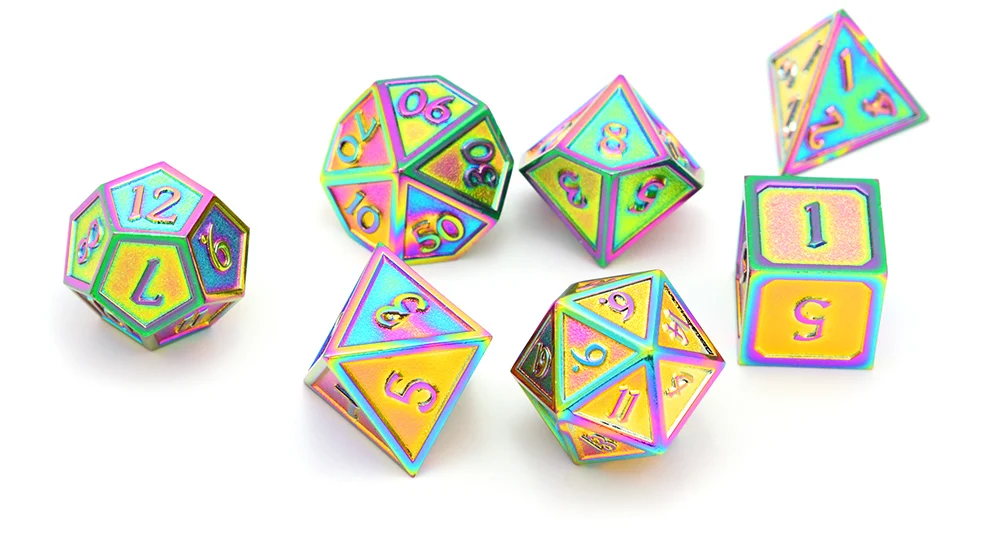 Дизайн и шрифт металлические кости с черные игральные кости сумка для подземелий и драконов RPG MTG настольные игры Обучение математике